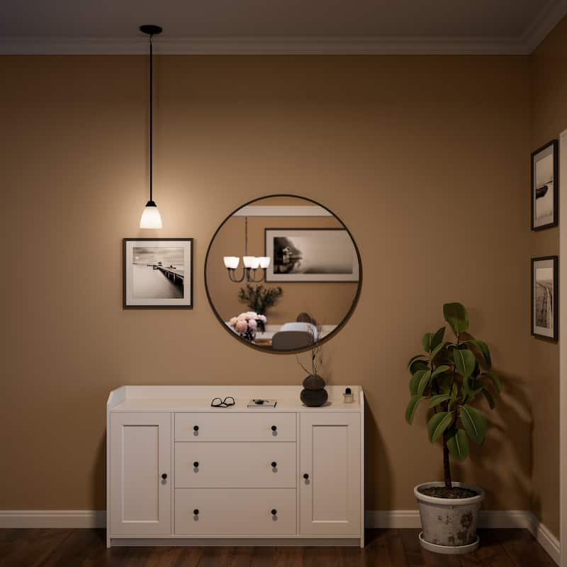 Kichler Lighting Jolie 1-Light Mini Pendant with Satin Etched Glass in Black