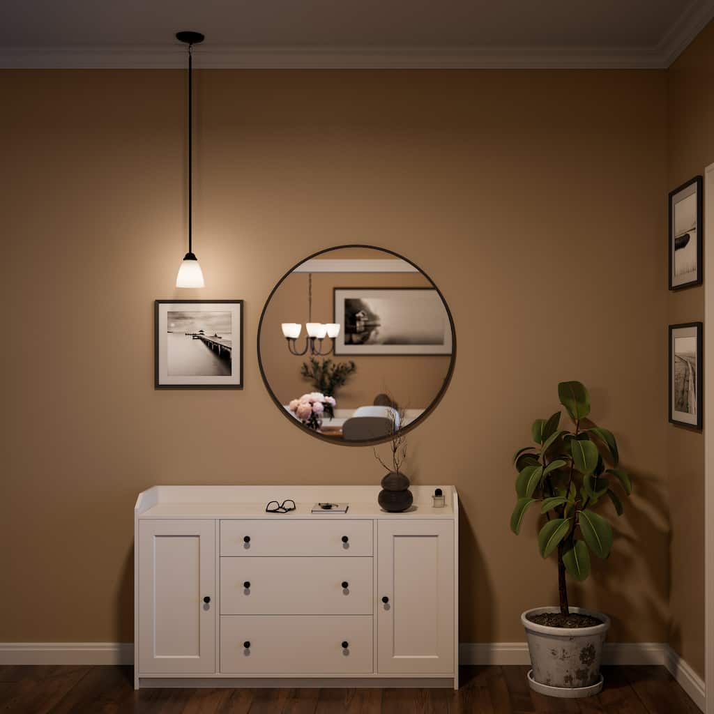 Kichler Lighting Jolie 1-Light Mini Pendant with Satin Etched Glass in Black