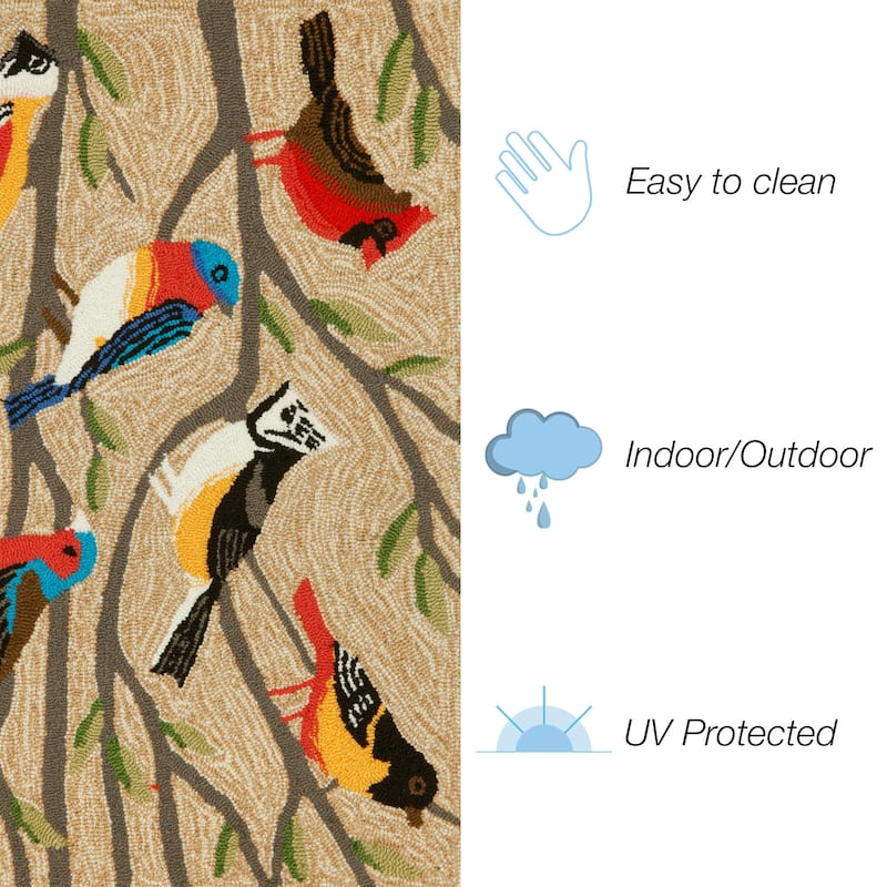 Liora Manne Frontporch Birds Indoor/Outdoor Rug - 3'6" x 5'6"