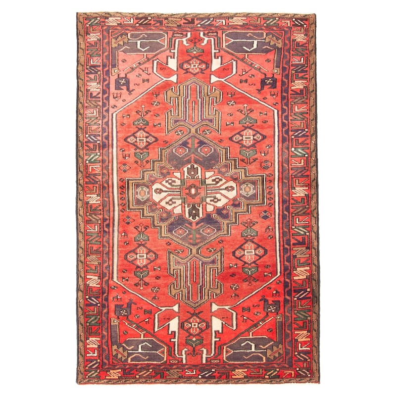 ECARPETGALLERY Hand-knotted Andelz Red Wool Rug - 4'5 x 6'11
