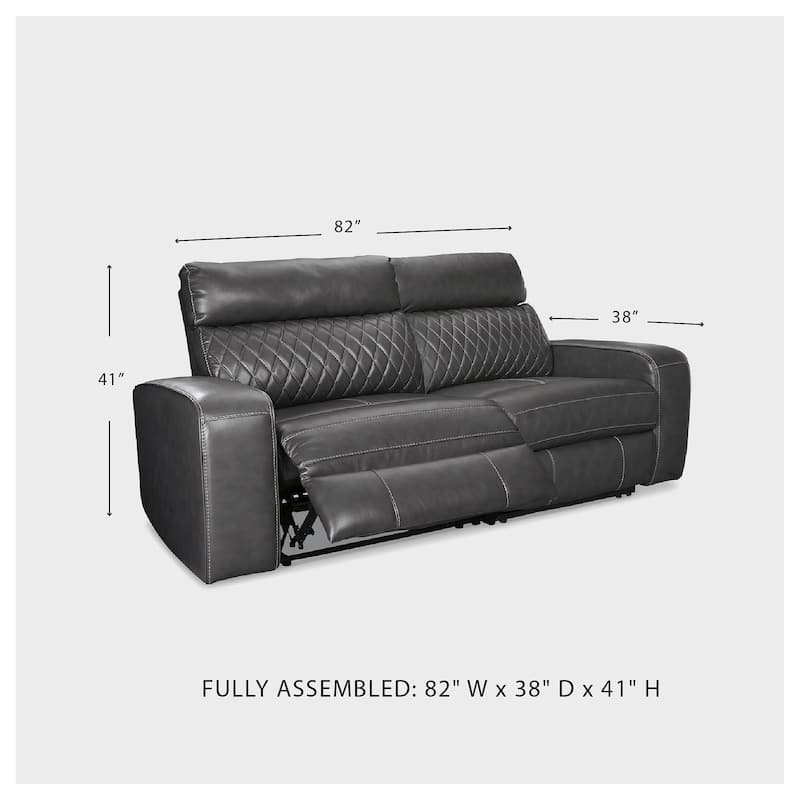 Signature Design by Ashley Samperstone Black 2-Piece Power Reclining Sectional Loveseat - 82"W x 38"D x 41"H