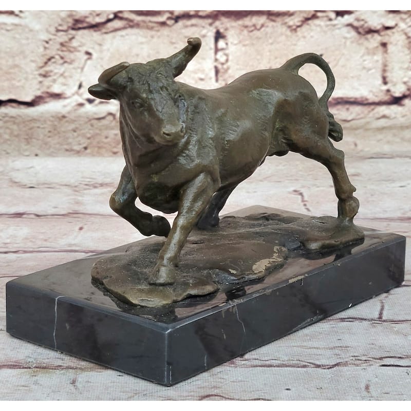 Hot Cast Bronze Trotting Spanish Bull Bronze Sculpture Statue Original Art