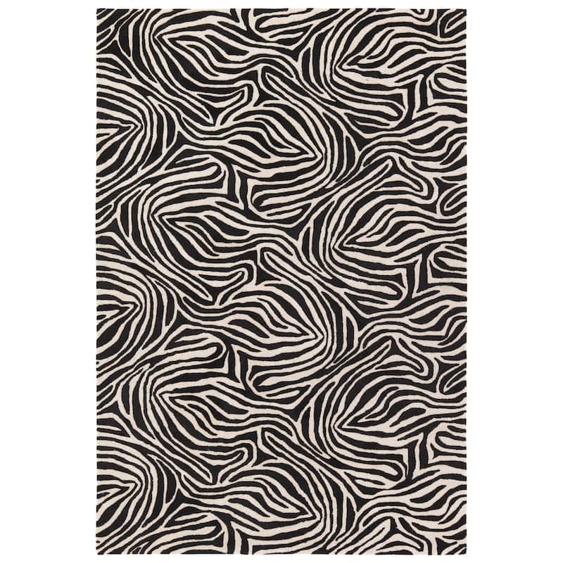Ringo Handmade Animal Black/Ivory Area Rug