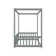 preview thumbnail 17 of 16, Twin Size Canopy Frame Floor Bed with Fence, Guardrails