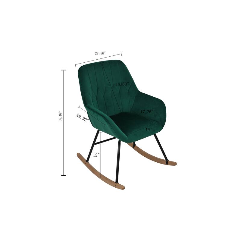 Upholstered Velvet Rocking Chair