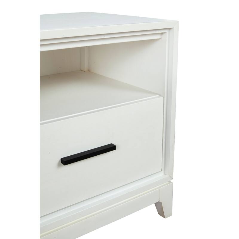 TV Console with 3 Drawers and 3 Compartments, Off White