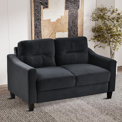 Modern Minimalist Velvet Upholstered Sofa with Plastic Legs