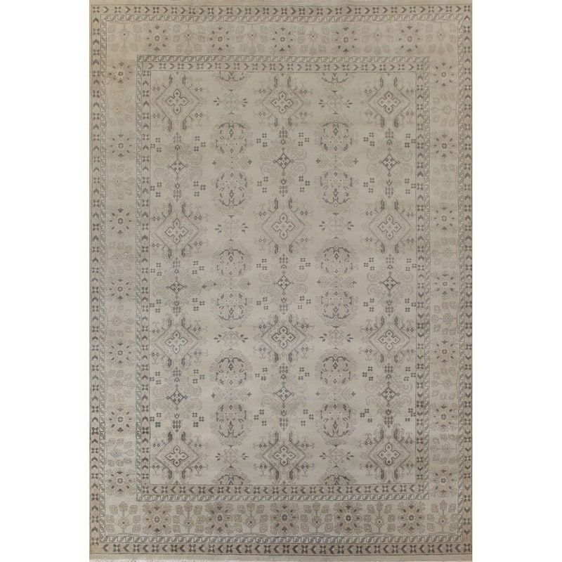 Oushak Indian Large Rug Handmade Wool Carpet - 9'10"x 13'9"