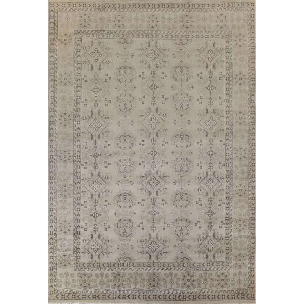 Oushak Indian Large Rug Handmade Wool Carpet - 9'10"x 13'9"