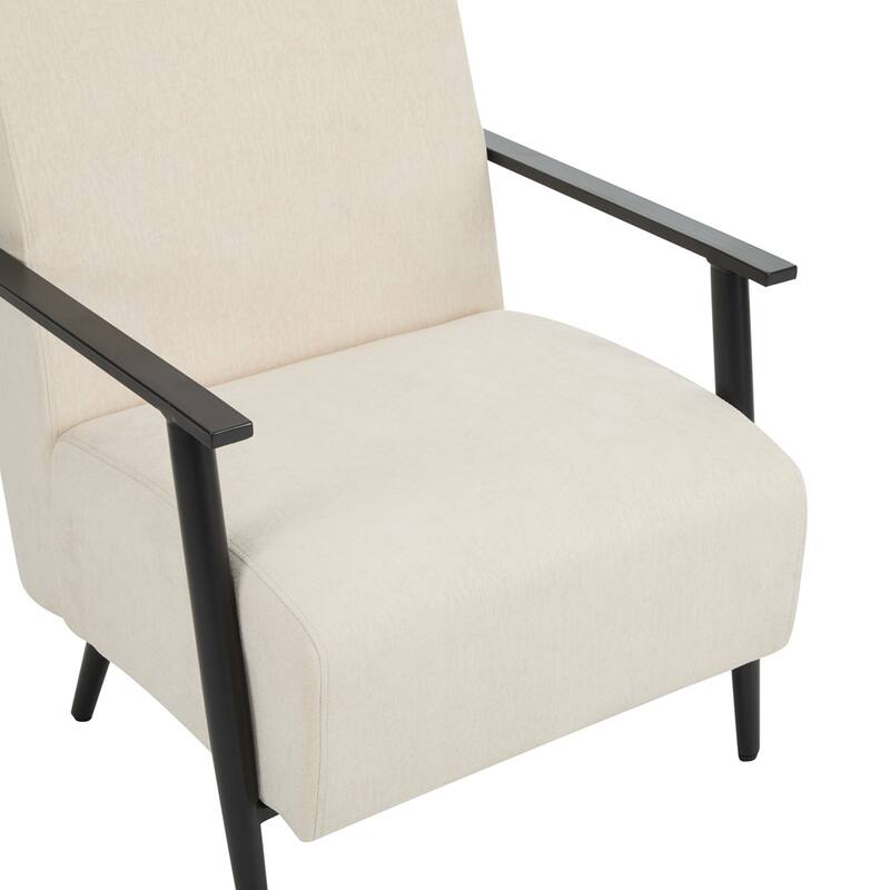 [Set of 2] 26.38" Modern Beige Lounge Chair with Polyester Upholstery