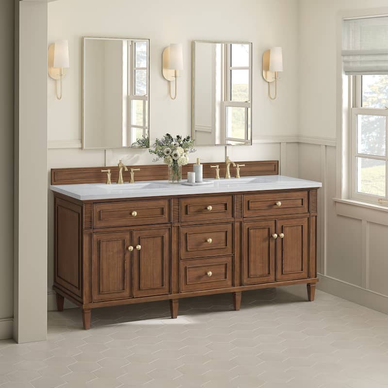 James Martin Vanities 424-V72-3AF Lorelai 72" Double Basin Wood Vanity