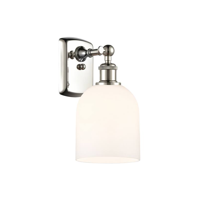 Innovations Lighting 516-1W-11-6 Bella Sconce Bella 11" Tall Wall - Polished Nickel / Glossy White