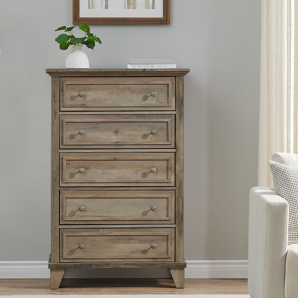 5 Drawer Dresser, with Metal Handles