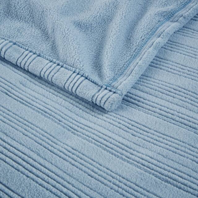 Ribbed Micro Fleece Heated Blanket by Serta