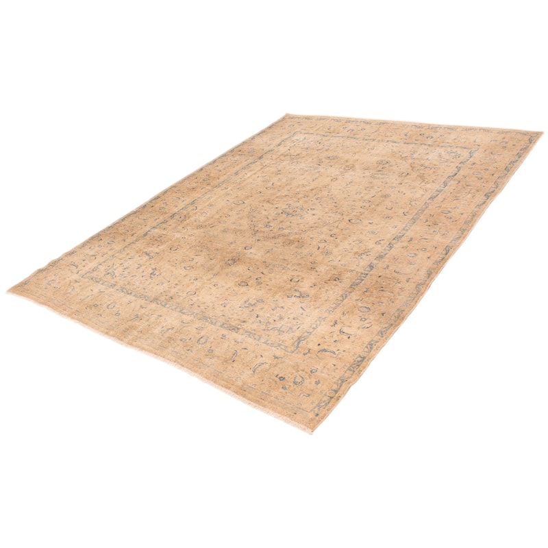 ECARPETGALLERY Hand-knotted Antalya Vintage Khaki Wool Rug - 9'3 x 12'3