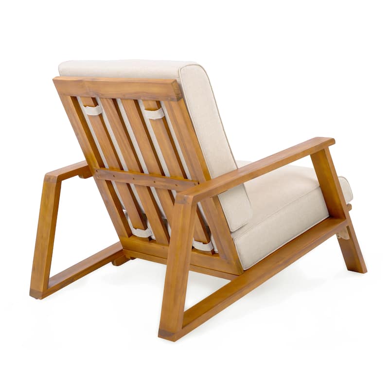Paloma Acacia Wood Outdoor Club Chair with Cushion by Christopher Knight Home