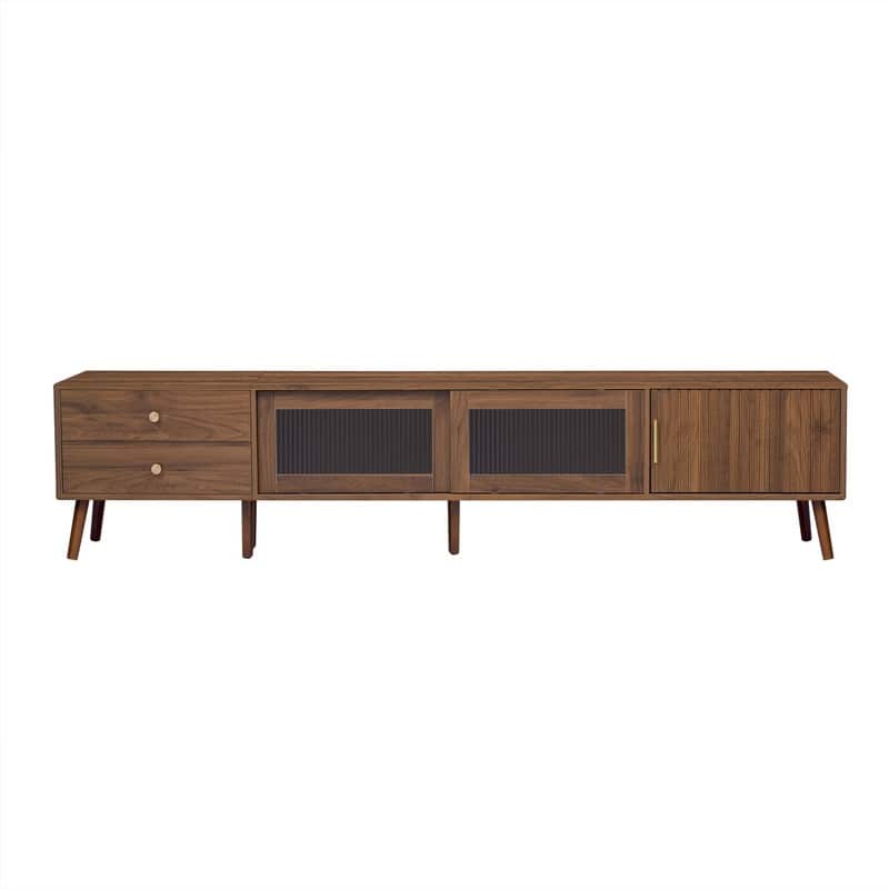 76-Inch TV Stand For Tvs Up To 85", Entertainment Center TV Media Console Table With Storage Cabinet And 2 Drawers