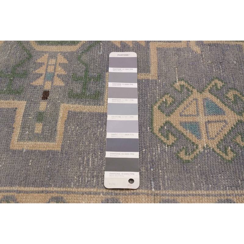 ECARPETGALLERY Hand-knotted Antalya Vintage Grey Wool Rug - 3'2 x 6'2