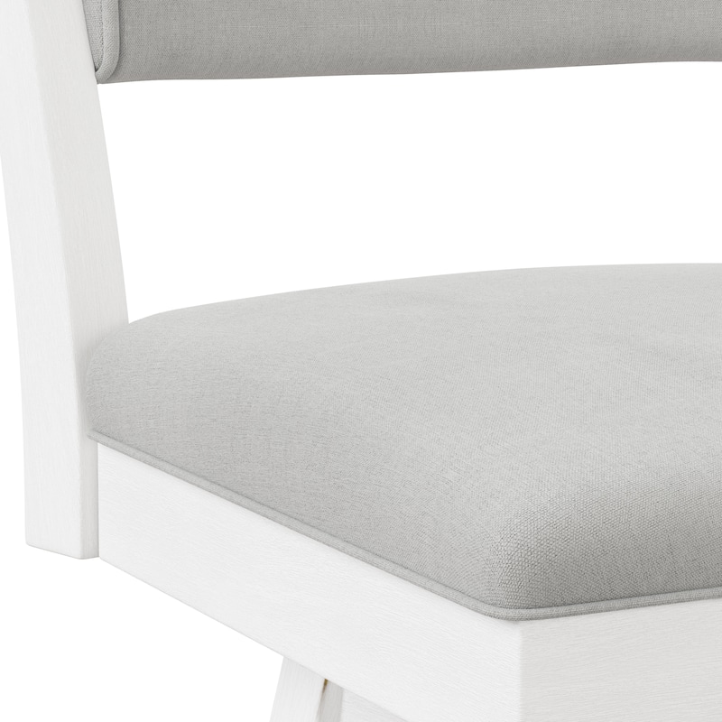 Hillsdale Furniture Clarion Wood and Upholstered Swivel Stool, Sea White