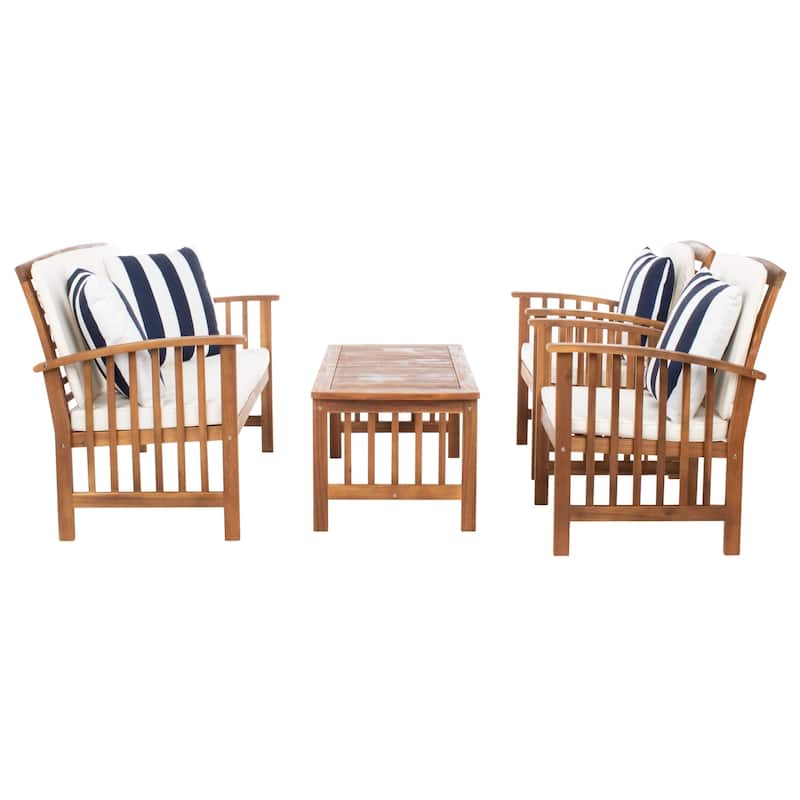 SAFAVIEH Outdoor Rocklin 4-piece Conversation Patio Set