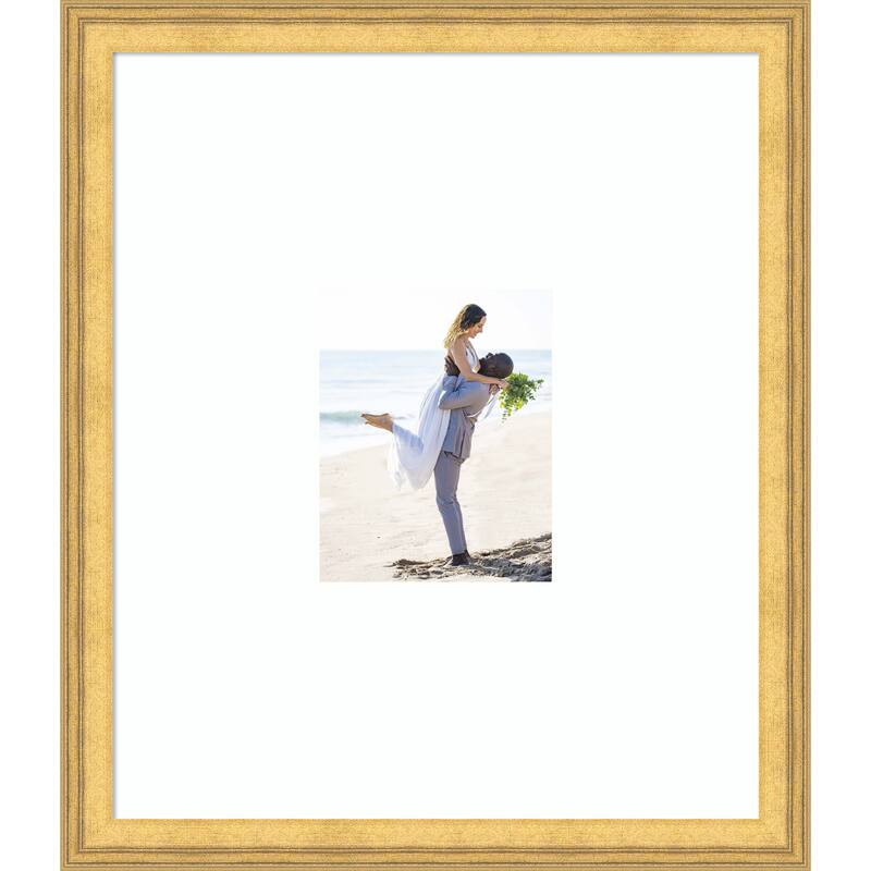 Owen Picture Frame, Photo Frame - 22x26 Matted White 8x10 - Owen Gold