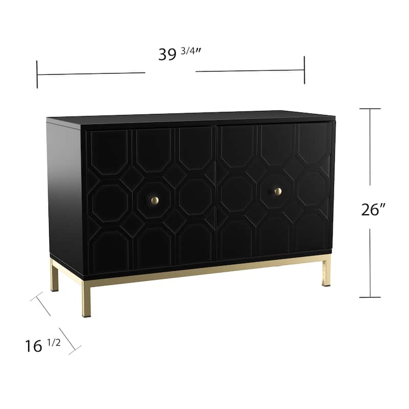 SEI Furniture Gliday Contemporary Decorative 2-Door Buffet Accent Cabinet with Gold Hardware