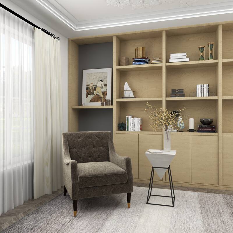 Minimalist Wood Inverted Pyramid Geometric Accent Table with Metal Stand - White or Black