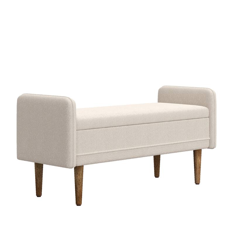 Teddy velvet storage stool