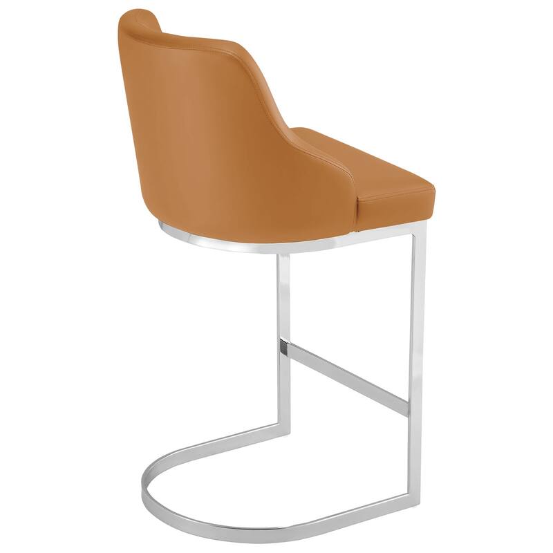 Velvet/Faux Leather Barstool, Counter Height Stools Set of 3 - 18.9"W x 20.5"D x 36.6"H