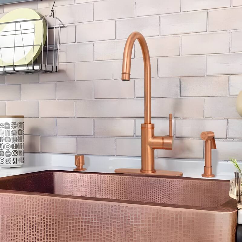 One-Handle Widespread Kitchen Faucet with Side Spray