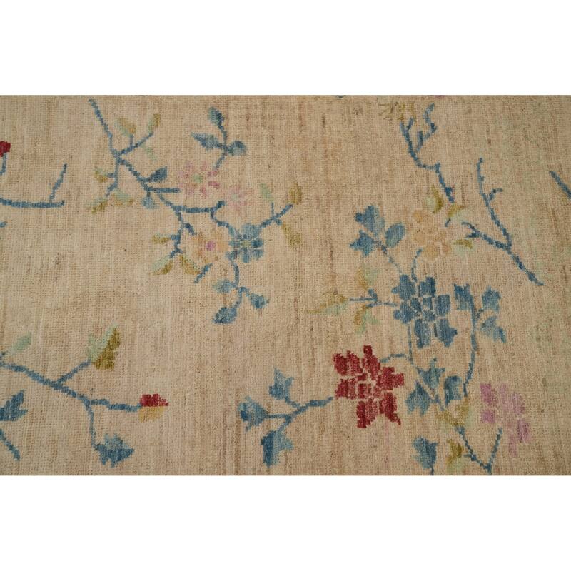 Hand Knotted Oriental 100% Wool Carpet Traditional Floral Beige & Ivories Ziegler Area Rug - 6' 0'' X 2' 9''