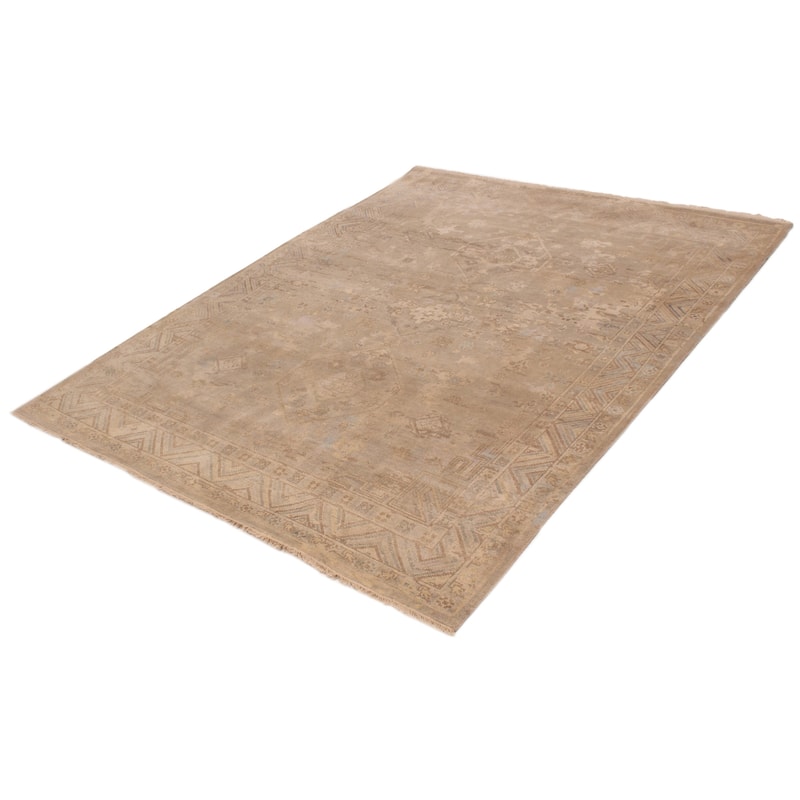 ECARPETGALLERY Hand-knotted Jules Serapi Taupe Wool Rug - 7'10 x 9'11