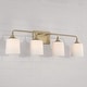 preview thumbnail 3 of 11, Presley 4-light Bath/ Vanity Fixture w/ Soft White Glass