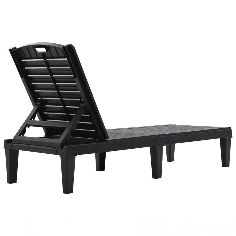 2-Piece Outdoor Chaise Lounges Resin Pool Lounge Chairs Outdoor Chaise Lounge Chair Set with Adjustable Backrest
