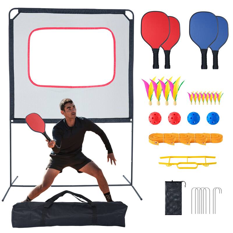 Portable Pickleball with Net, Racket Game, Fun Games for Family - 60in W--90in H