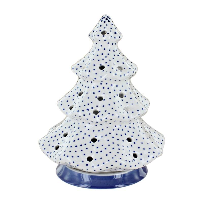 Blue Rose Polish Pottery C012 Manufaktura Tree Luminary - Small Dots