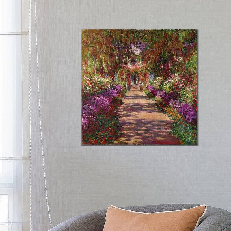 iCanvas "A Pathway in Monet's Garden, Giverny, 1902" by Claude Monet Canvas Print