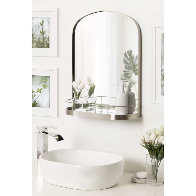 Kate and Laurel Peyson Framed Arch Mirror with Shelf