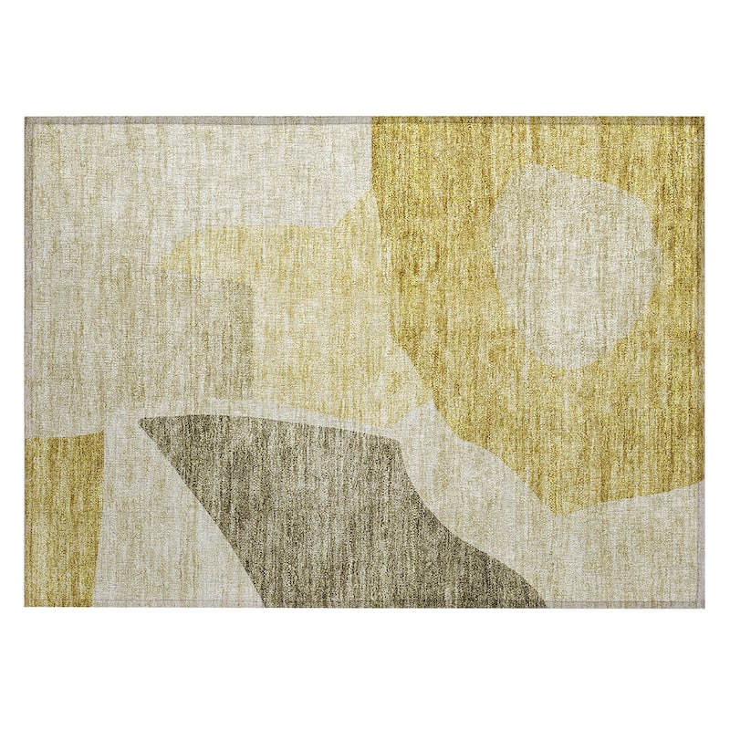 Machine Washable Indoor/ Outdoor Chantille Contemporary Abstract Rug