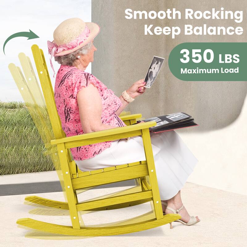 HDPE Outdoor Patio Rocking Plastic Adirondack Chair