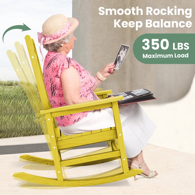 Modern High-Back Rocking Adirondack Chair All Weather