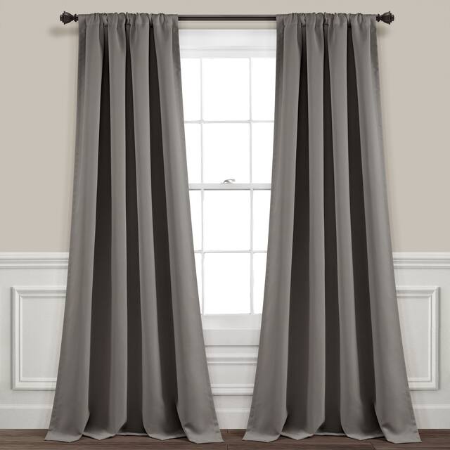 Lush Decor Insulated Rod Pocket Blackout Window Curtain Panel Pair - Dark Gray - 84 Inches