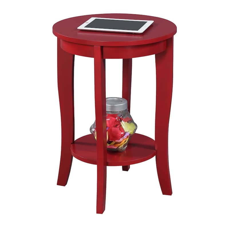 Convenience Concepts American Heritage Round End Table with Shelf