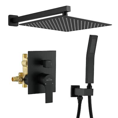 2.5 GPM 12 in. Wall Mount Dual Shower Heads with Pressure Balance Valve