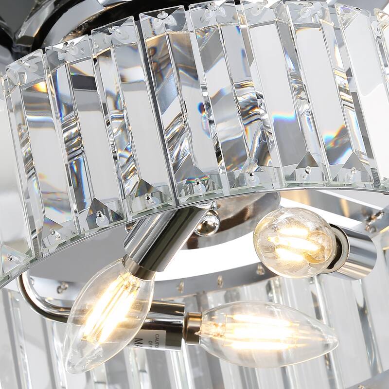 52-inch 5-Blade Chrome Crystal Ceiling fan with Light and Remote