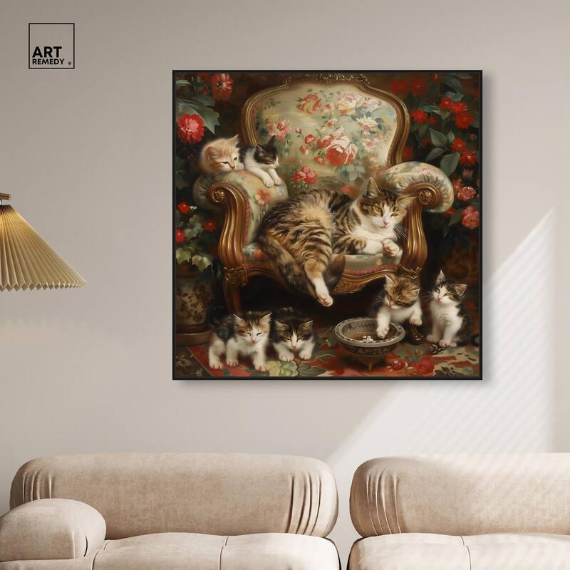 Lounging Cats Canvas by Art Remedy