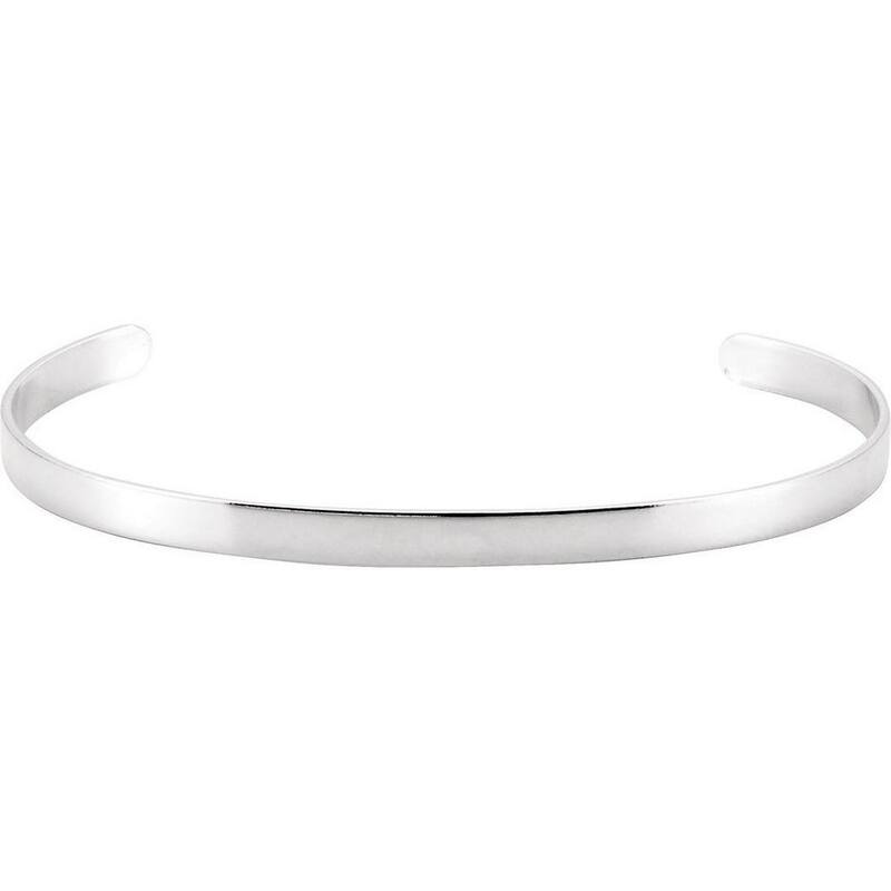 Curata 925 Sterling Silver 7" 4.75mm Polished Simple Slip On Stackable Bangle Bracelet