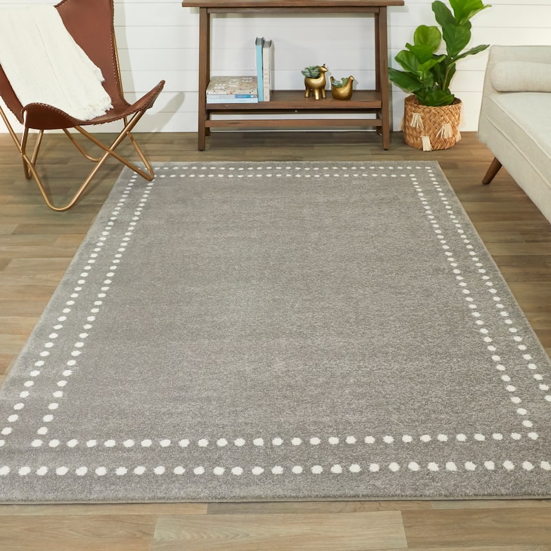 Eckert Dot Border Area Rug