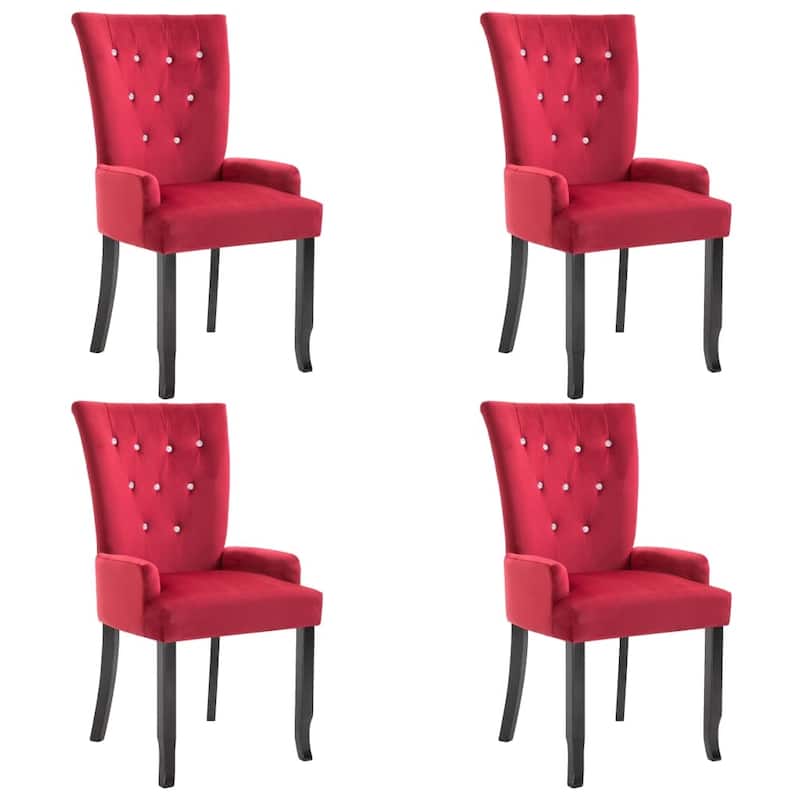 vidaXL Dining Chairs High Back Kitchen Side Chair for Home Dining Room Velvet - 21.3" x 22" x 41.7"