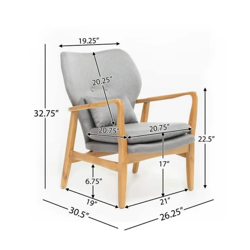 Grey 26.25" Button Tufted Club Chair